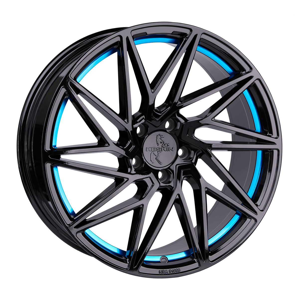 Keskin tuning KT20 BLACK PAINTED BLUE INSIDE