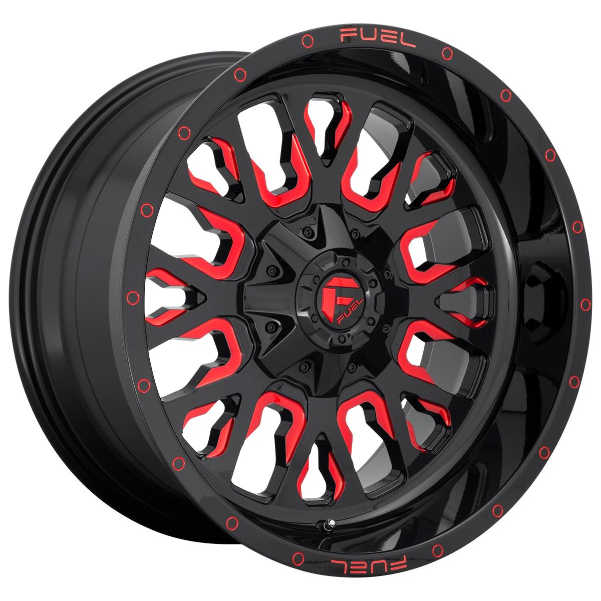 Fuel D612 Stroke Gloss Black Red Tinted Clear 