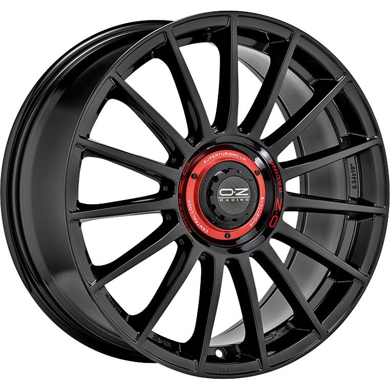 OZ Racing Superturismo Evoluzione Gloss Black + Red Lettering 
