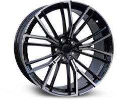 881B (Front + Rear only) Black Machined Face (BMF) STAGGERED